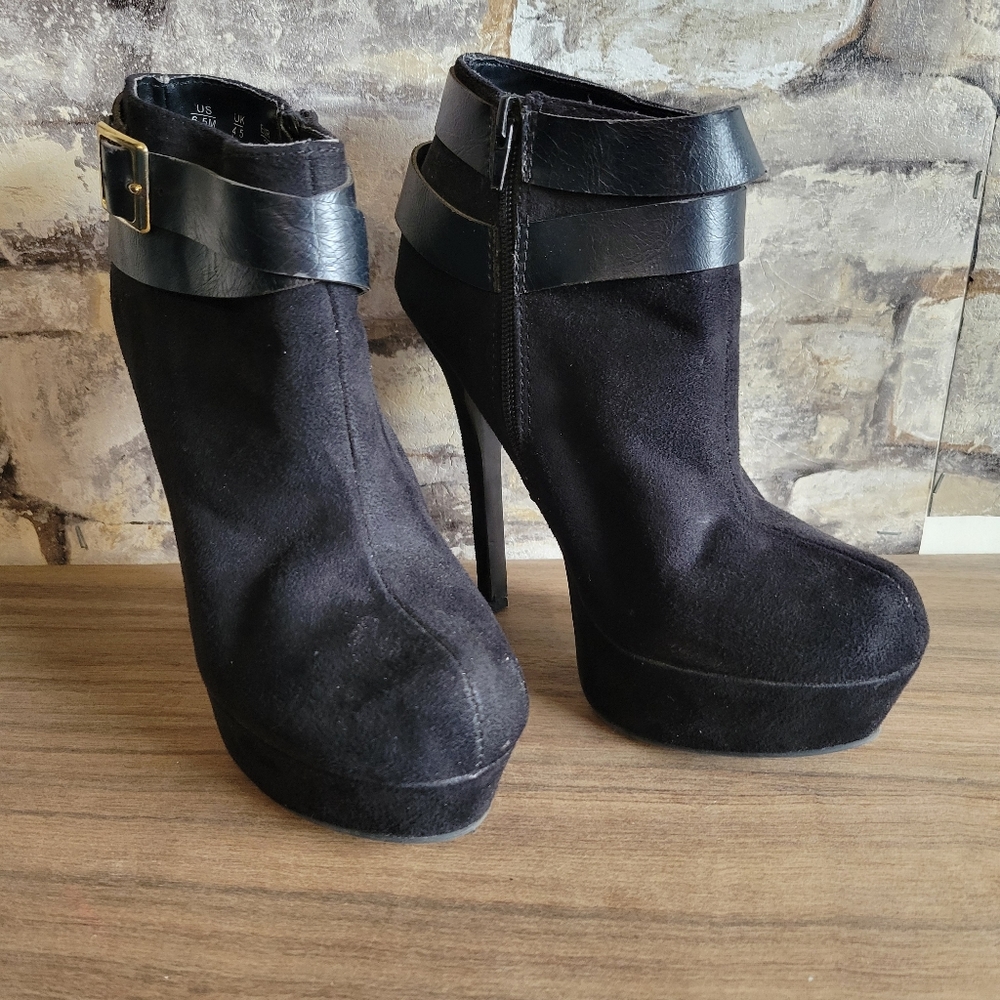 JustFab size 6.5 black booties 2/$20